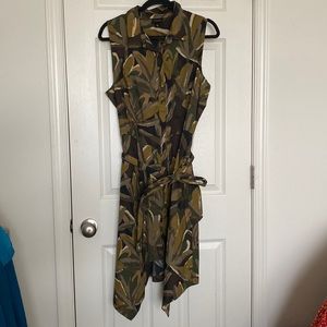 NWOT Camo Floral Shirt dress
